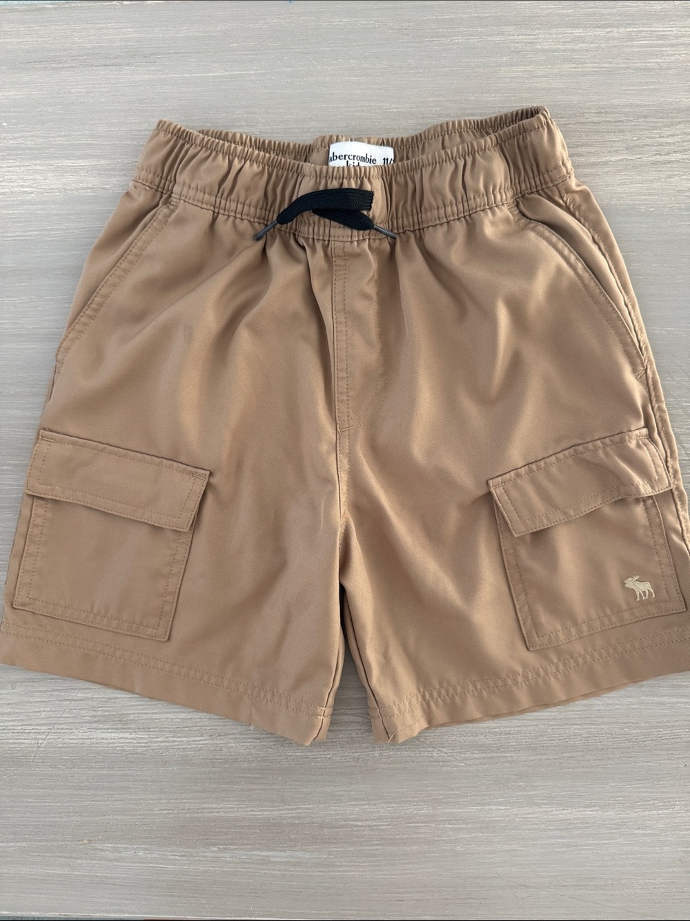 abercrombie kids Tan Cargo Shorts with Drawstring